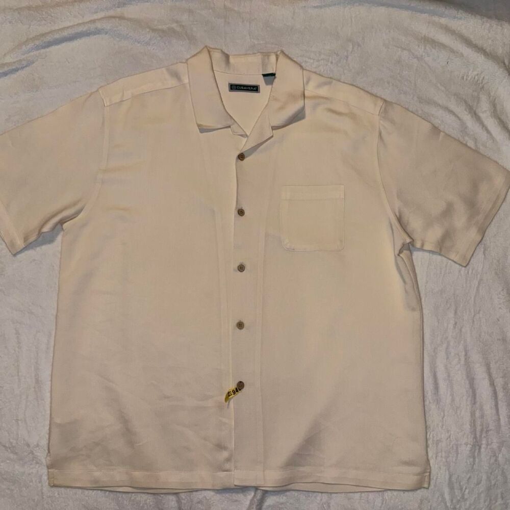 Cream Cubavera button-up shirt in XL